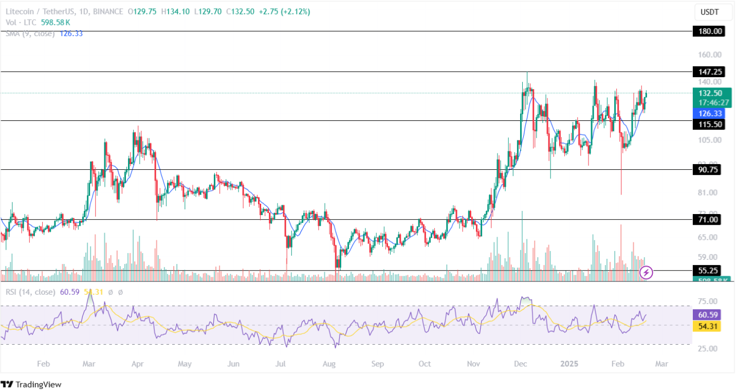 Litecoin Price Analysis 19th February 2025