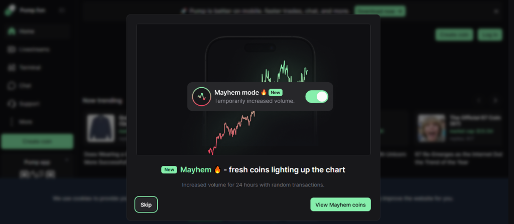 PUMP.fun Price Aims $1B Revenue Milestone as Mayhem Mode Accelerates Token Activity
