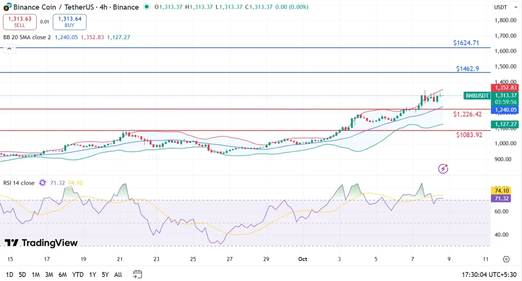 BNB Oct 8 Price Prediction